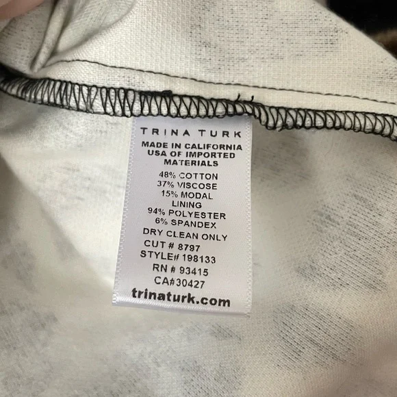 Trina Turk Faux Leopard Roll-Neck 1/2-Sleeve Top - Picture 4 of 7